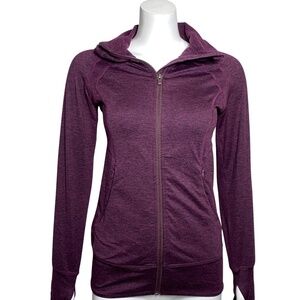 Eddie Bauer Hoodie Track Jacket Women Size XS Stretch Purple Outdoor Activewear